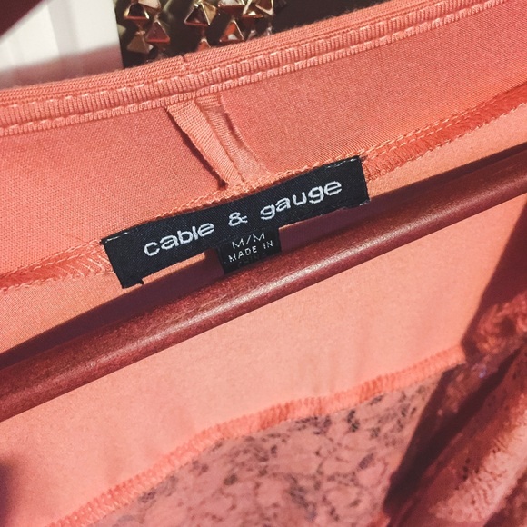 Coral / Salmon Draped Lace Vest - Picture 3 of 4